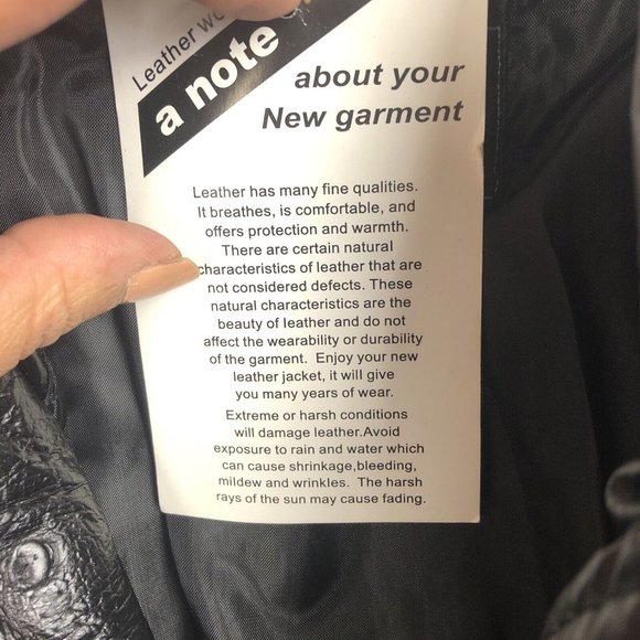 Leather Works U.S.A Made Vintage Black Genuine Patchwork Jacket Coat Mens Size S - Picture 14 of 14